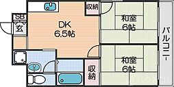 シティハイツ玉出 2DKの間取図画像