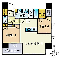 ザ・ライオンズ大濠公園 2LDKの間取図画像
