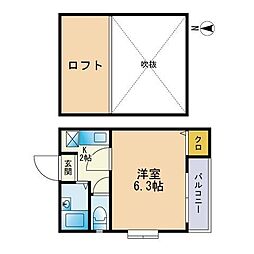 ロワジール唐人町 1Kの間取図画像