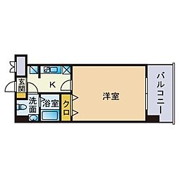 アール六本松駅前 1Kの間取図画像
