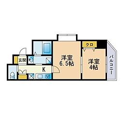 グランフォーレ地行 2Kの間取図画像