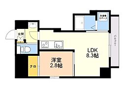 ADORE 六本松 PROUD 1LDKの間取図画像