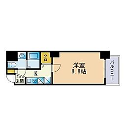 サクラメント大濠 1Kの間取図画像