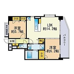 アーバンヴィラ 2LDKの間取図画像
