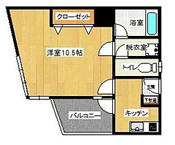 唐人一番館 1Kの間取図画像