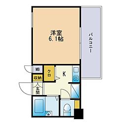 ライオンズマンション大濠第3 1Kの間取図画像