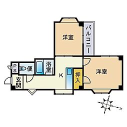 マ・メゾン大濠 2Kの間取図画像