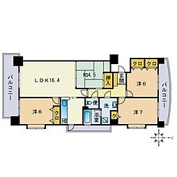 レーヴォン大濠 4LDKの間取図画像