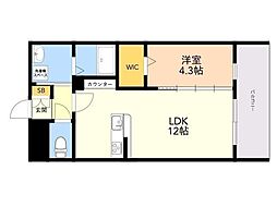 KLTOJINWEST 1LDKの間取図画像