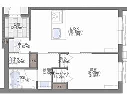 シャーメゾン・ルリエ大濠 1LDKの間取図画像