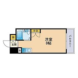 ハッピーエステート大濠 ワンルームの間取図画像