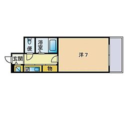 ピュアドームアーデンス大濠 1Kの間取図画像