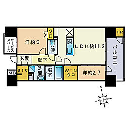 パークホームズ大濠公園フロント 2LDKの間取図画像
