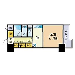グランディール大濠 1DKの間取図画像
