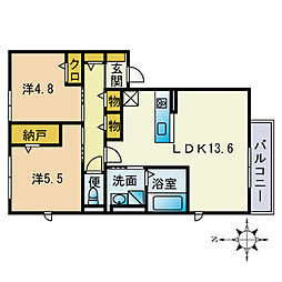 黒門レジデンス 2LDKの間取図画像
