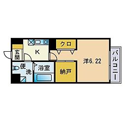 グランドヴィレッジ西公園 1SKの間取図画像