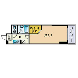 セントラルJ4 1Kの間取図画像