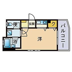 ダイナコート六本松3 ワンルームの間取図画像