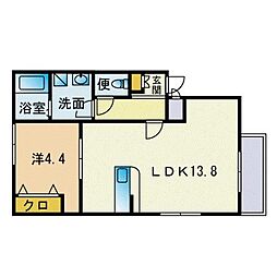ソリッド大濠 1LDKの間取図画像
