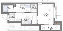 シャーメゾンリバーサイド草香江 1Kの間取図画像