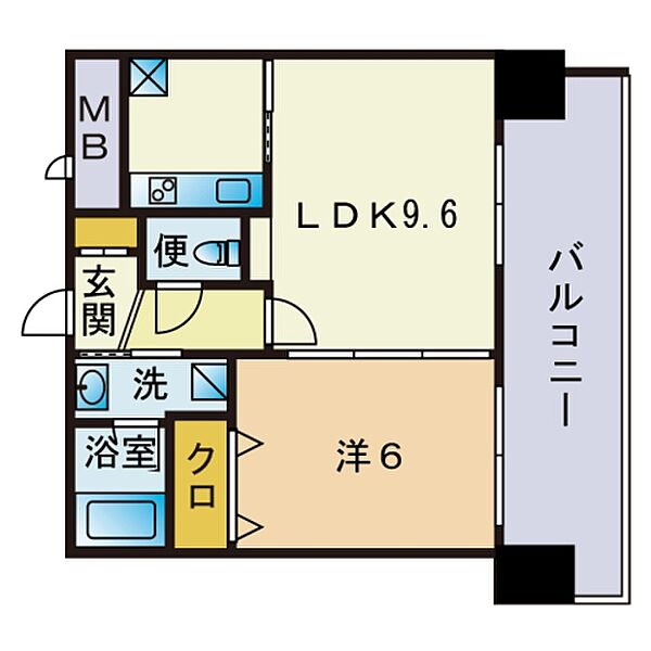 ＤＳタワー大博通り 301｜福岡県福岡市博多区奈良屋町(賃貸マンション1LDK・3階・37.37㎡)の写真 その2