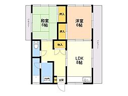 高山ビル 2LDKの間取図画像