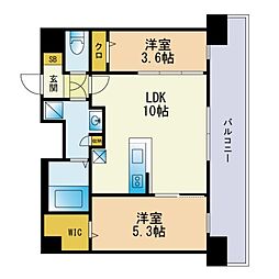 モダンパラッツォ天神AXIA 2LDKの間取図画像