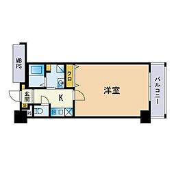 フォレステージュ天神 1Kの間取図画像