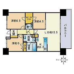 ライオンズ大濠公園グランゲイト 3LDKの間取図画像
