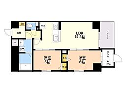 Odaki Bldg OTEMON 2SLDKの間取図画像