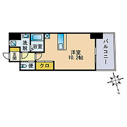 ヒット天神BLD ワンルームの間取図画像