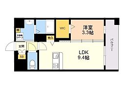 VALENTIA天神東 1LDKの間取図画像