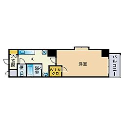 スカイヒルズ 1Kの間取図画像