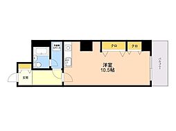 ライオンズマンション舞鶴第3 ワンルームの間取図画像