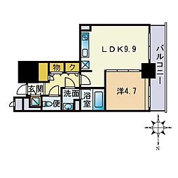 アルフォート天神 1LDKの間取図画像