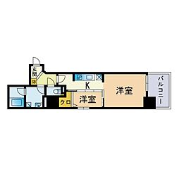 サニークレスト赤坂 1LDKの間取図画像