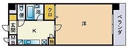 ボヌールdeガリオン 1Kの間取図画像
