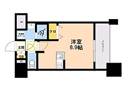 エンクレスト天神PORT ワンルームの間取図画像