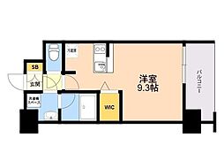 エンクレスト天神LINK ワンルームの間取図画像