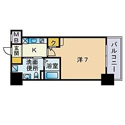 エンクレスト大手門 1Kの間取図画像