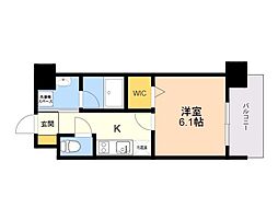 エンクレスト大手門GLOW 1Kの間取図画像