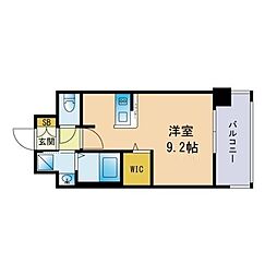 エンクレスト天神LARK ワンルームの間取図画像