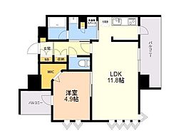 エンクレスト天神LINK 1LDKの間取図画像