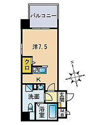 はれわたる大手門 ワンルームの間取図画像