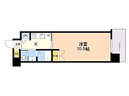 エンクレスト天神WING 1Kの間取図画像