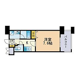 エンクレスト大博通りAPEX 1Kの間取図画像