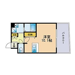 エンクレストけやき通り ワンルームの間取図画像