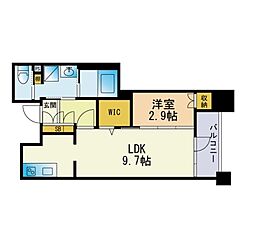 エンクレスト呉服町 1LDKの間取図画像