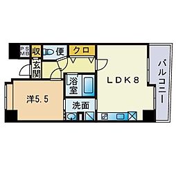 エンクレストけやき通り 1LDKの間取図画像