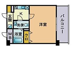 サヴォイグランデス 1Kの間取図画像